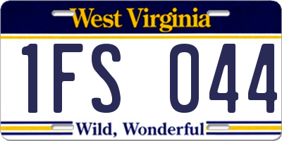 WV license plate 1FS044