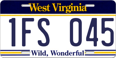 WV license plate 1FS045