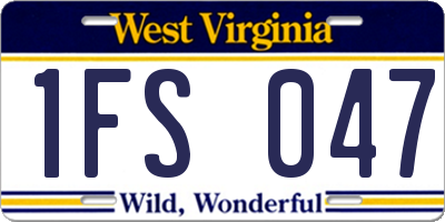 WV license plate 1FS047