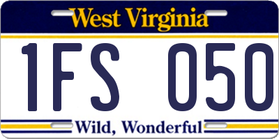 WV license plate 1FS050