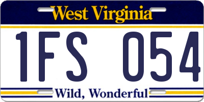 WV license plate 1FS054