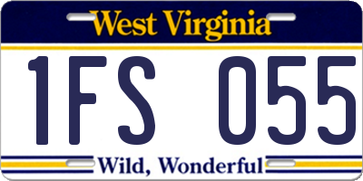 WV license plate 1FS055
