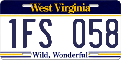 WV license plate 1FS058
