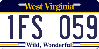 WV license plate 1FS059