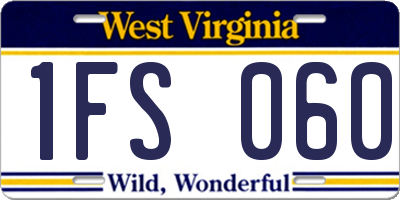 WV license plate 1FS060