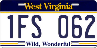 WV license plate 1FS062