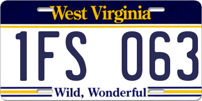 WV license plate 1FS063