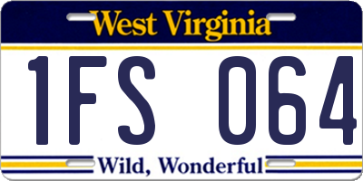 WV license plate 1FS064
