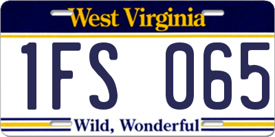 WV license plate 1FS065
