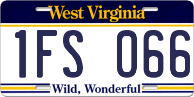 WV license plate 1FS066