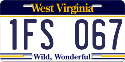 WV license plate 1FS067