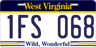 WV license plate 1FS068