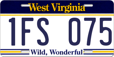 WV license plate 1FS075