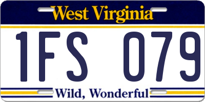 WV license plate 1FS079