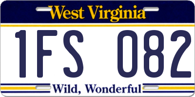 WV license plate 1FS082