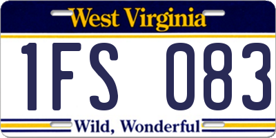 WV license plate 1FS083