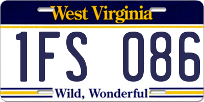 WV license plate 1FS086