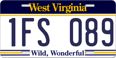 WV license plate 1FS089