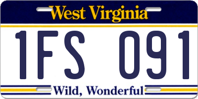 WV license plate 1FS091