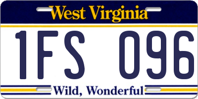WV license plate 1FS096