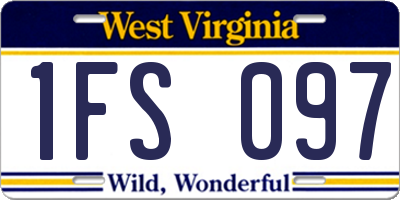 WV license plate 1FS097