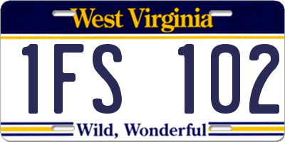 WV license plate 1FS102