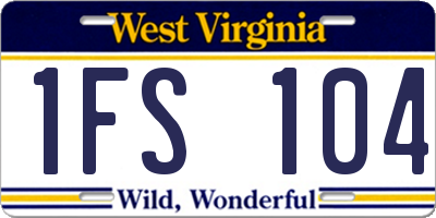 WV license plate 1FS104