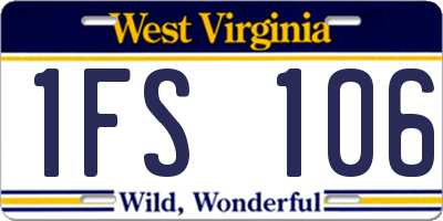 WV license plate 1FS106