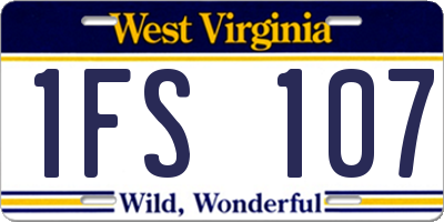 WV license plate 1FS107