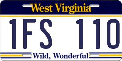 WV license plate 1FS110