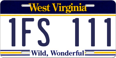 WV license plate 1FS111