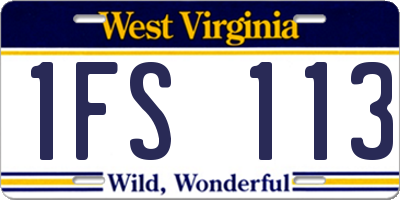 WV license plate 1FS113