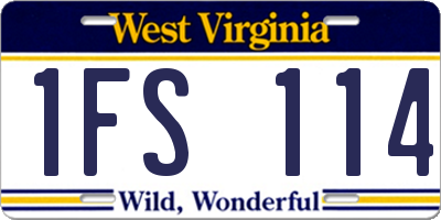 WV license plate 1FS114