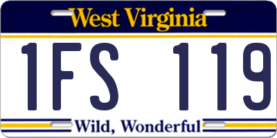 WV license plate 1FS119