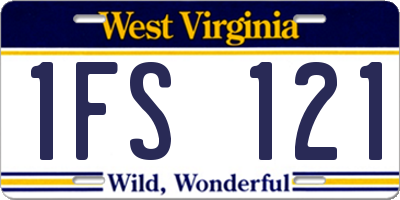 WV license plate 1FS121