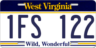 WV license plate 1FS122