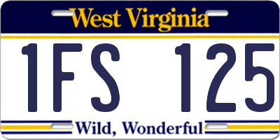 WV license plate 1FS125
