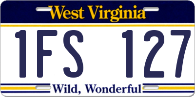 WV license plate 1FS127