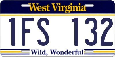 WV license plate 1FS132