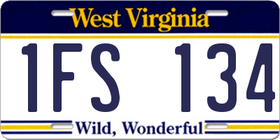 WV license plate 1FS134