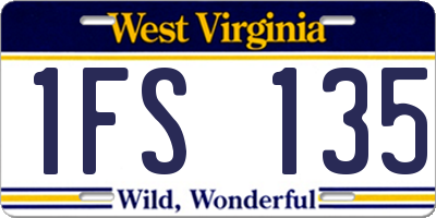 WV license plate 1FS135