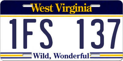 WV license plate 1FS137