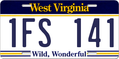 WV license plate 1FS141