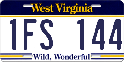 WV license plate 1FS144