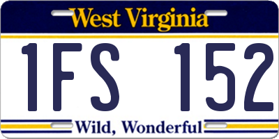 WV license plate 1FS152