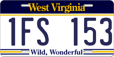 WV license plate 1FS153