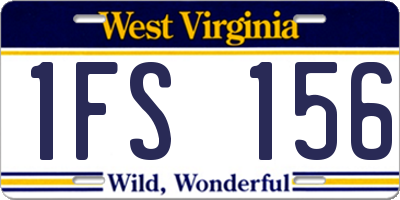 WV license plate 1FS156