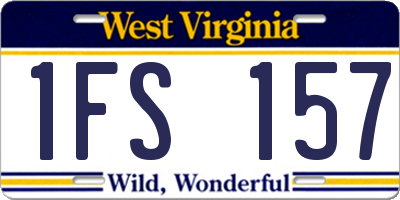 WV license plate 1FS157