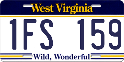 WV license plate 1FS159