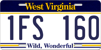 WV license plate 1FS160